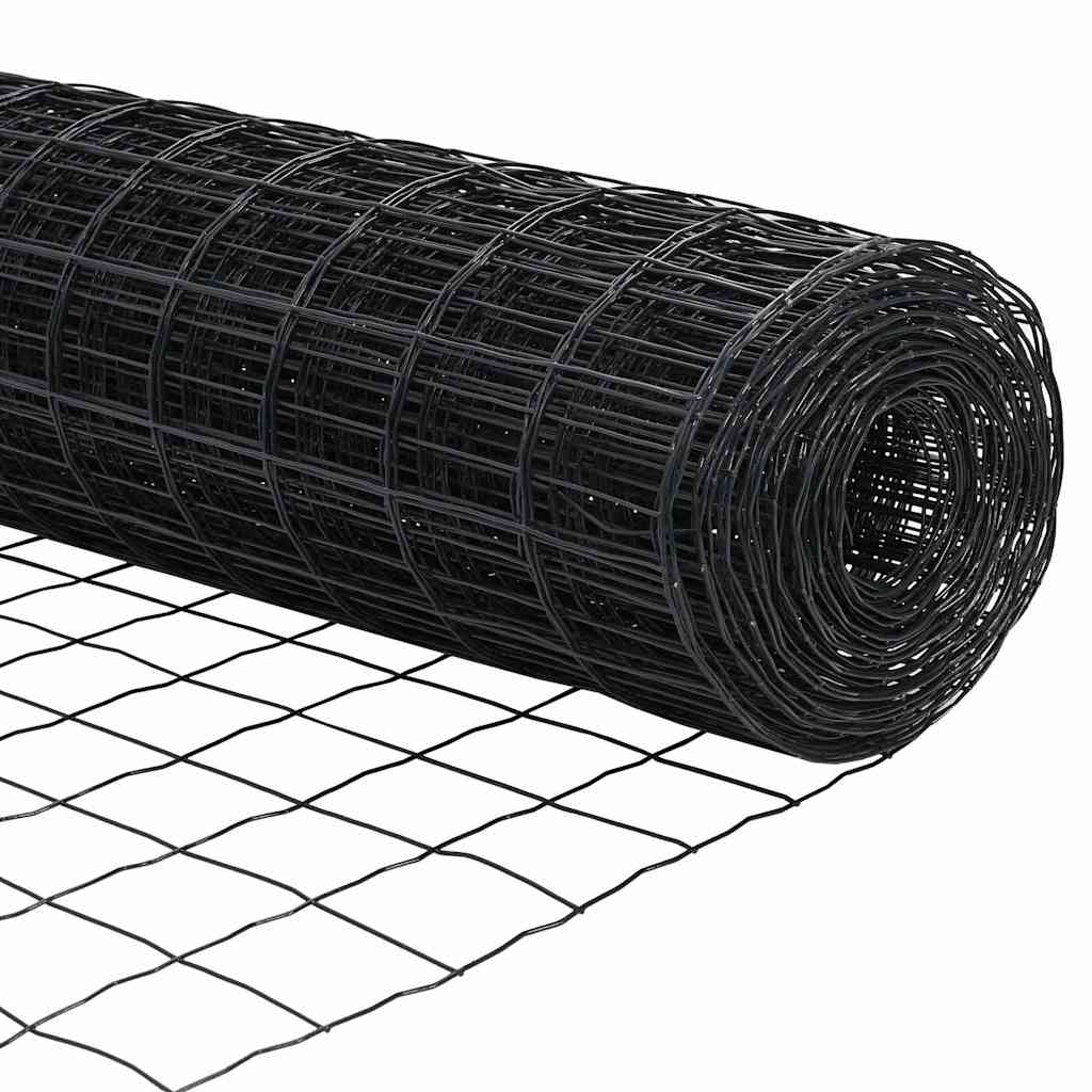 Ograda s postovima Siva 0,4 x 50 m Čelik i PVC