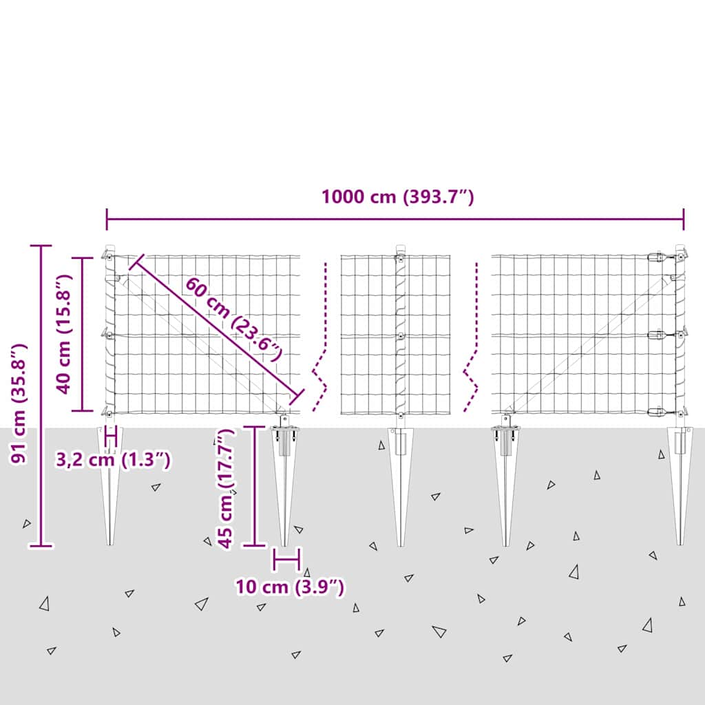 Zavareno žičano ograđivanje s bodljama 10 x 0,4 m (Š x V)