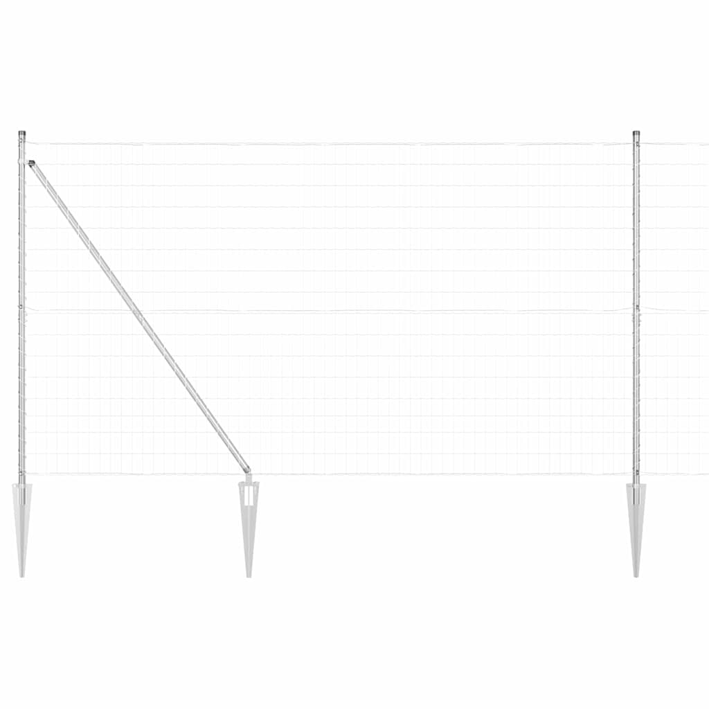 Ograda s postovima Srebrno 1,5 x 10 m Čelik