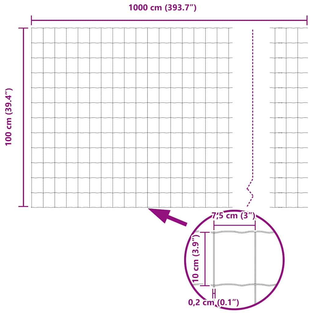 Zavareno žičano ograđivanje s bodljama 10 x 1 m (Š x V)