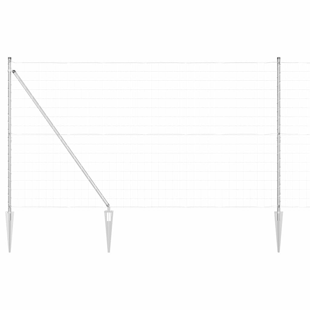 Ograda s postovima Srebrno 1,5 x 10 m Čelik