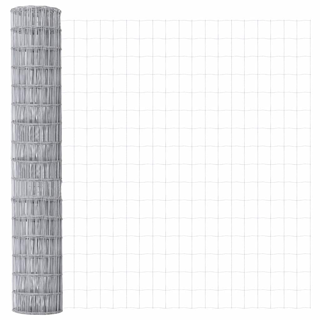 Ograda s postovima Srebrno 1,5 x 10 m Čelik