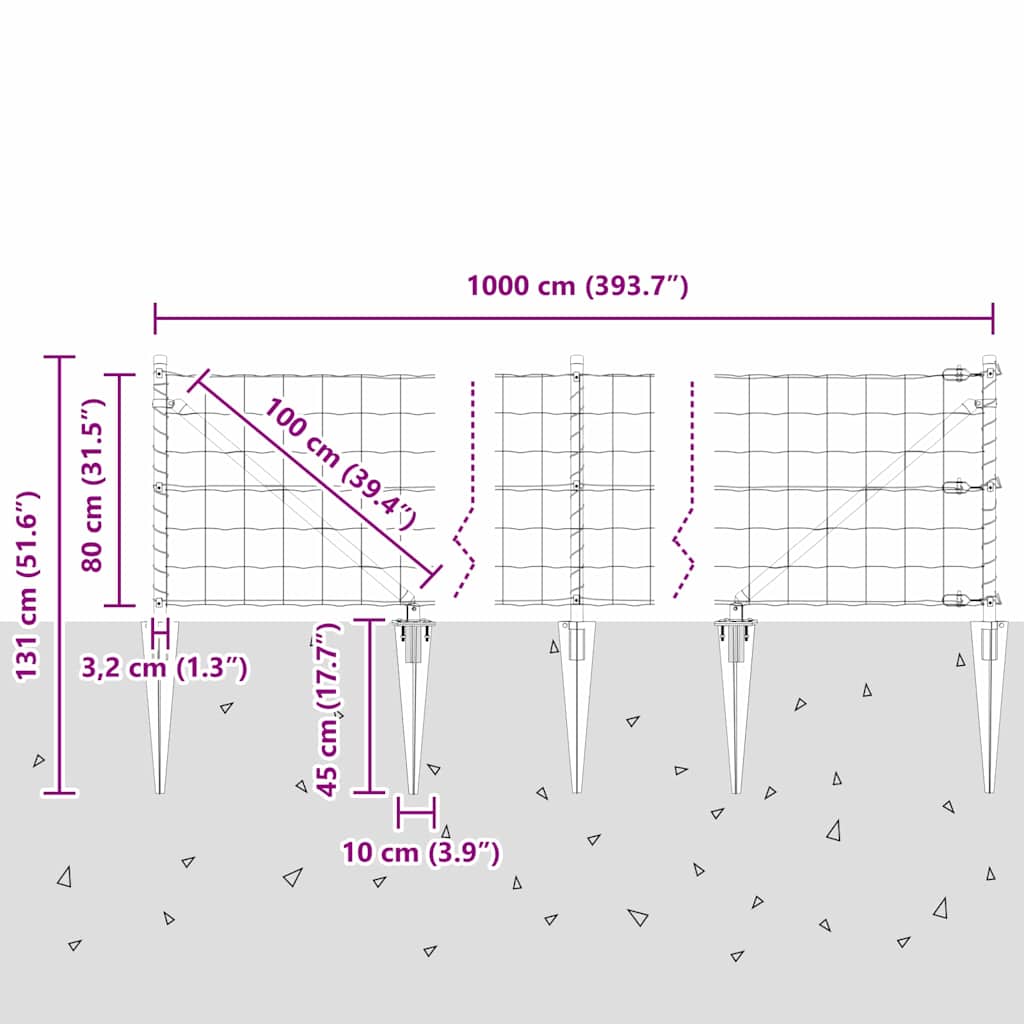 Zavareno žičano ograđivanje s bodljama 10 x 0,8 m (Š x V)