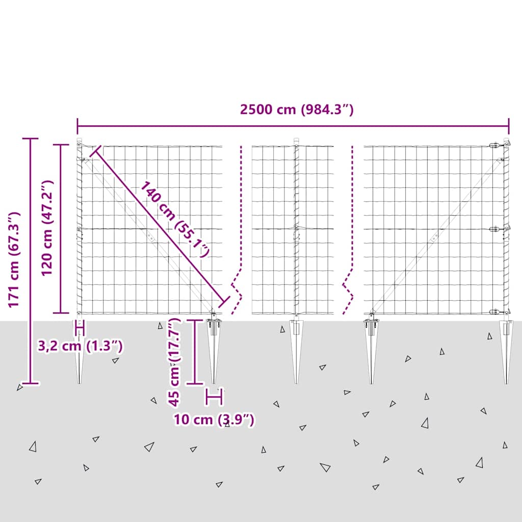 Zavareno žičano ograđivanje s bodljama 25 x 1,2 m (Š x V)