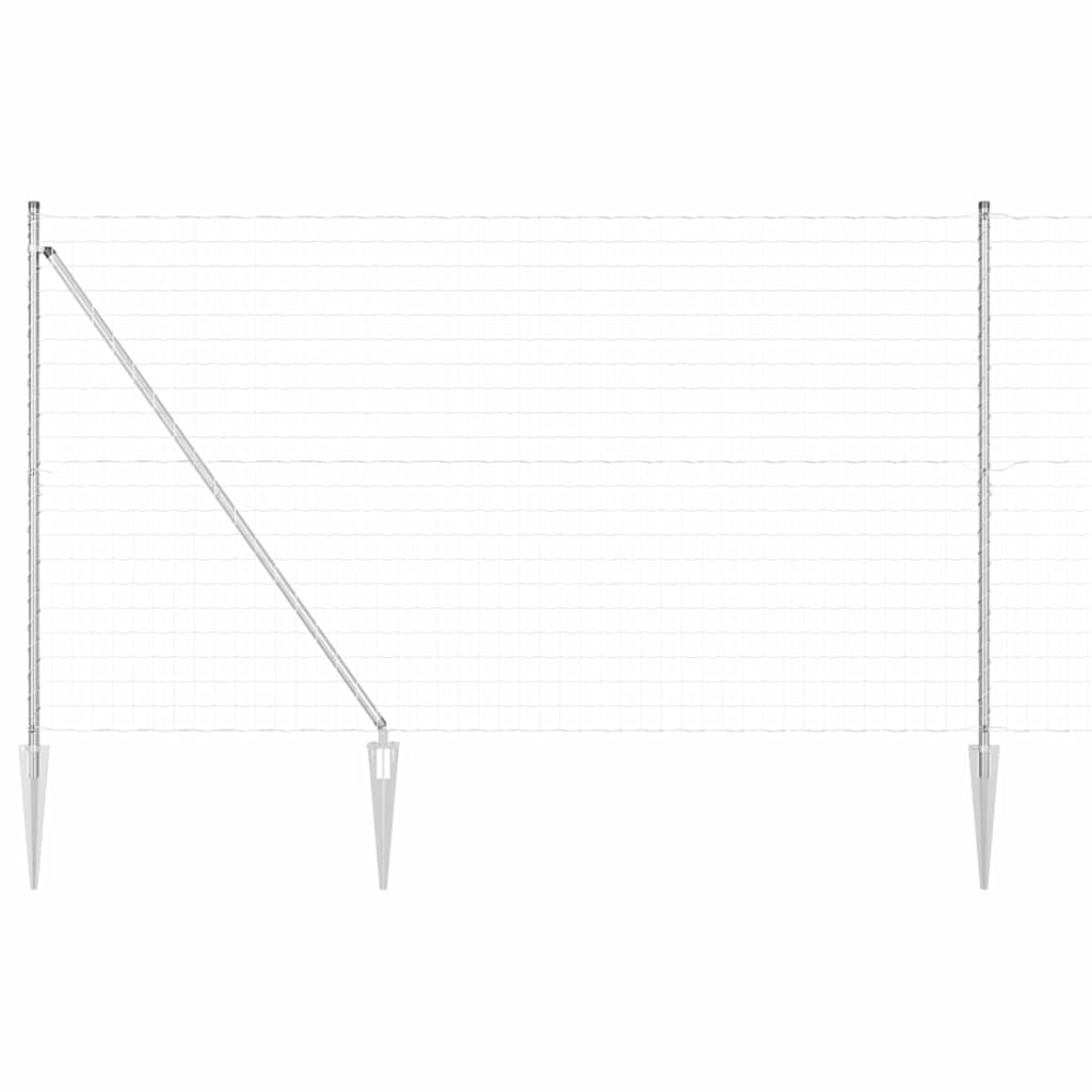 Ograda s postovima Srebrno 1,5 x 10 m Čelik