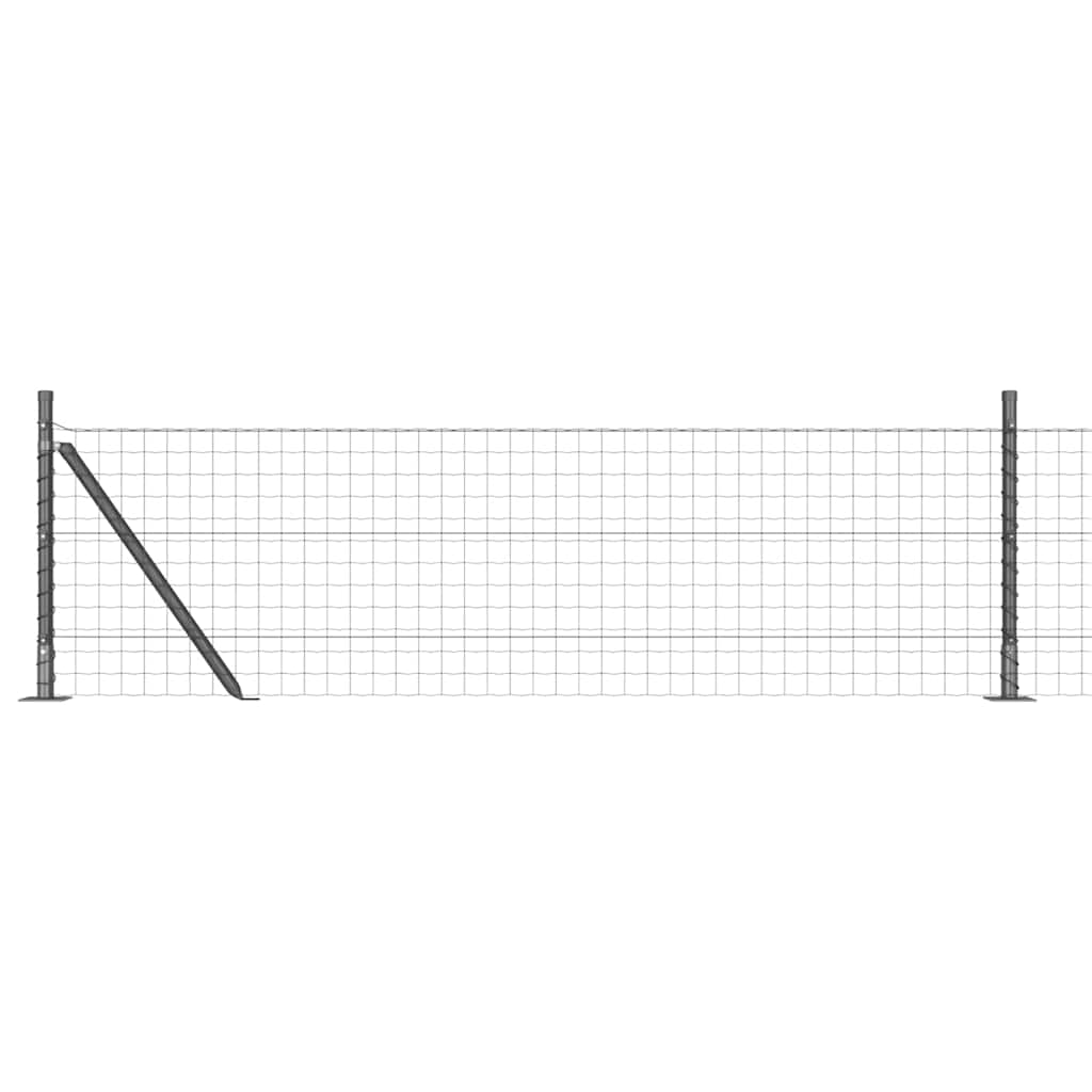Ograda s postovima Siva 0,6 x 50 m Čelik i PVC