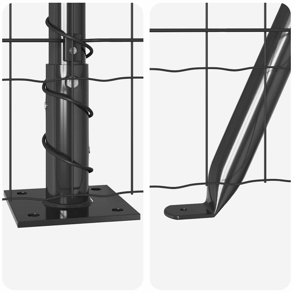 Ograda s postovima Siva 0,4 x 50 m Čelik i PVC