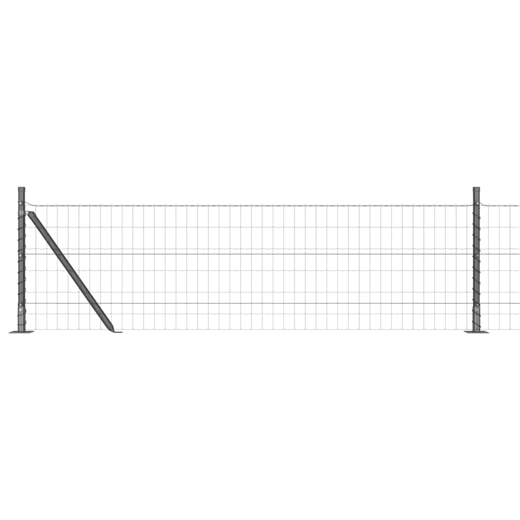 Ograda s postovima Siva 0,6 x 50 m Čelik i PVC