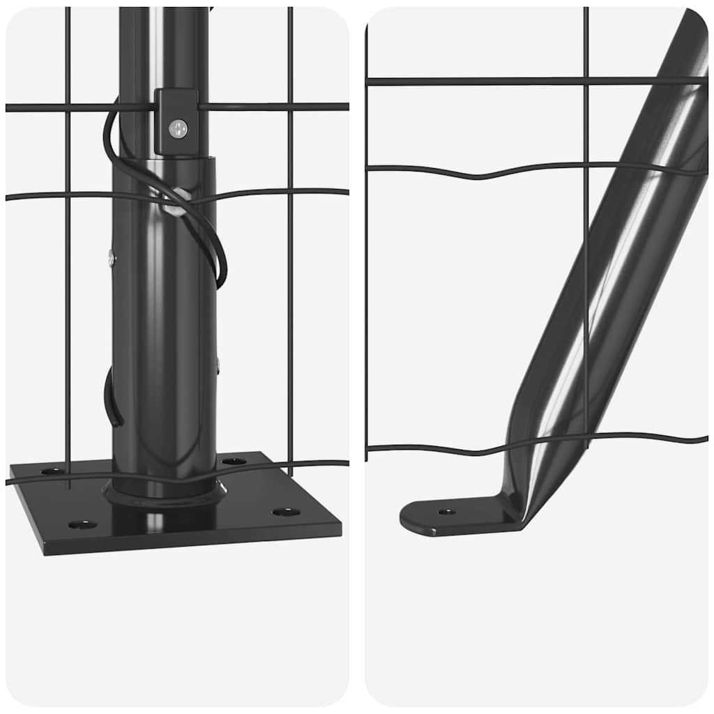 Ograda s postovima Siva 0,6 x 50 m Čelik i PVC