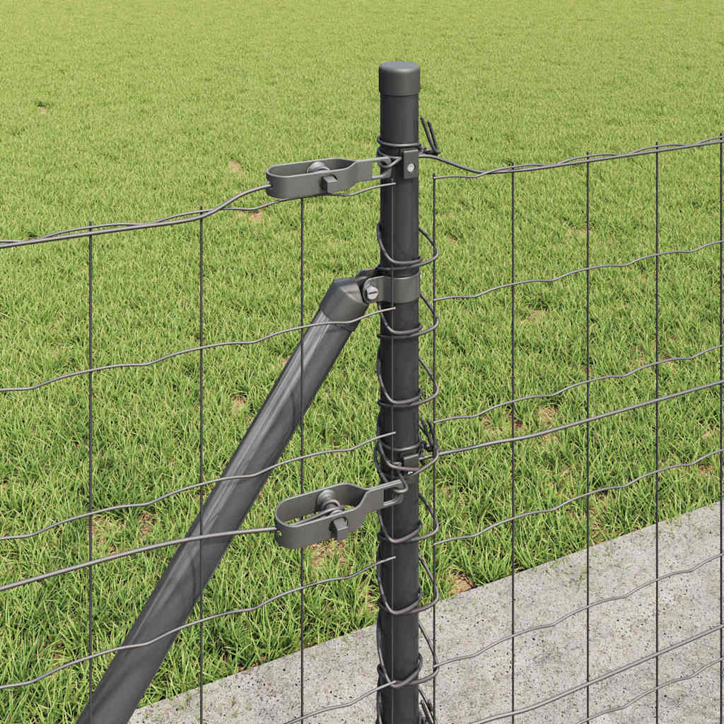 Ograda s postovima Siva 0,6 x 50 m Čelik i PVC