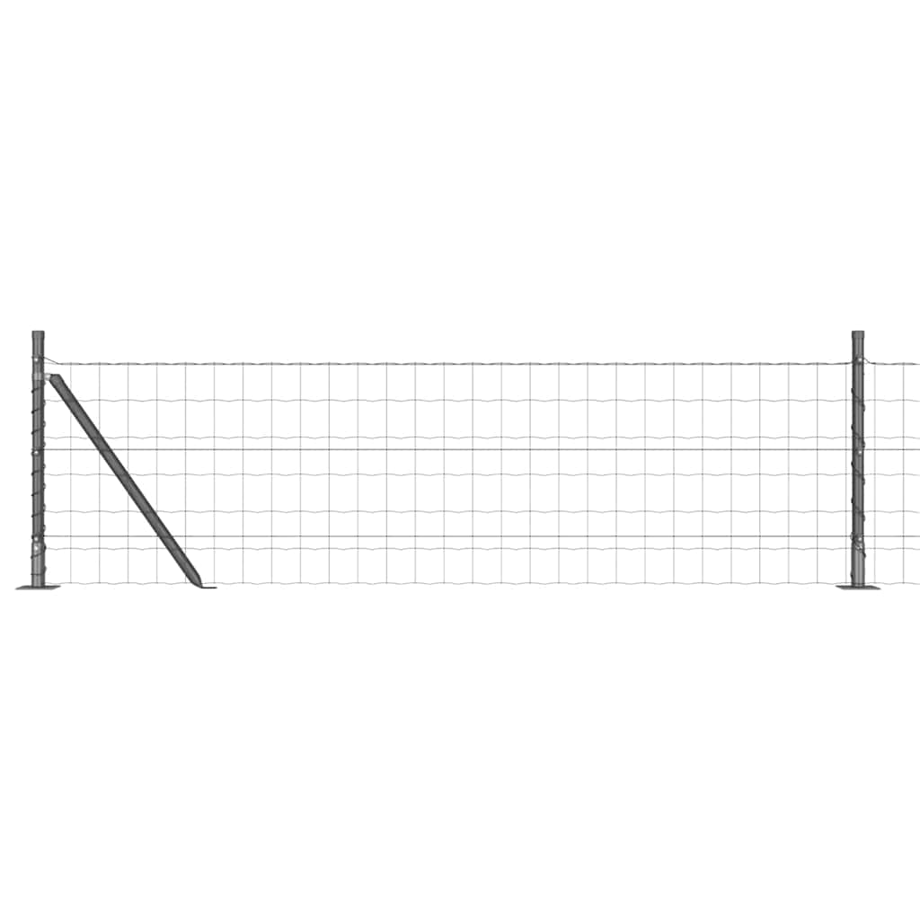 Ograda s postovima Siva 0,6 x 50 m Čelik i PVC