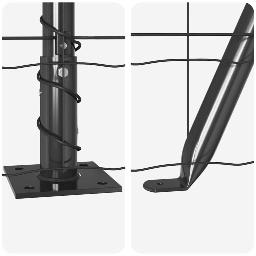 Ograda s postovima Siva 0,6 x 50 m Čelik i PVC