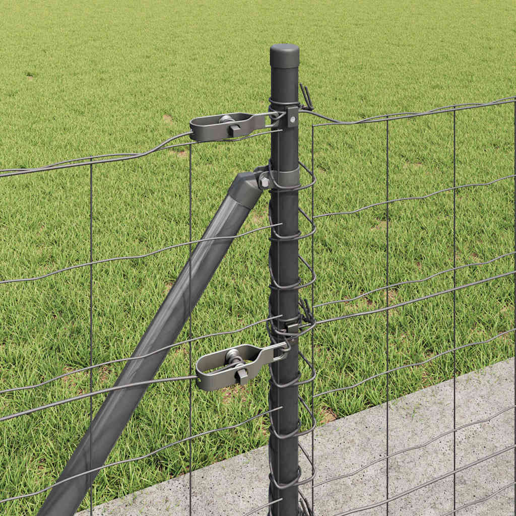 Ograda s postovima Siva 0,6 x 50 m Čelik i PVC