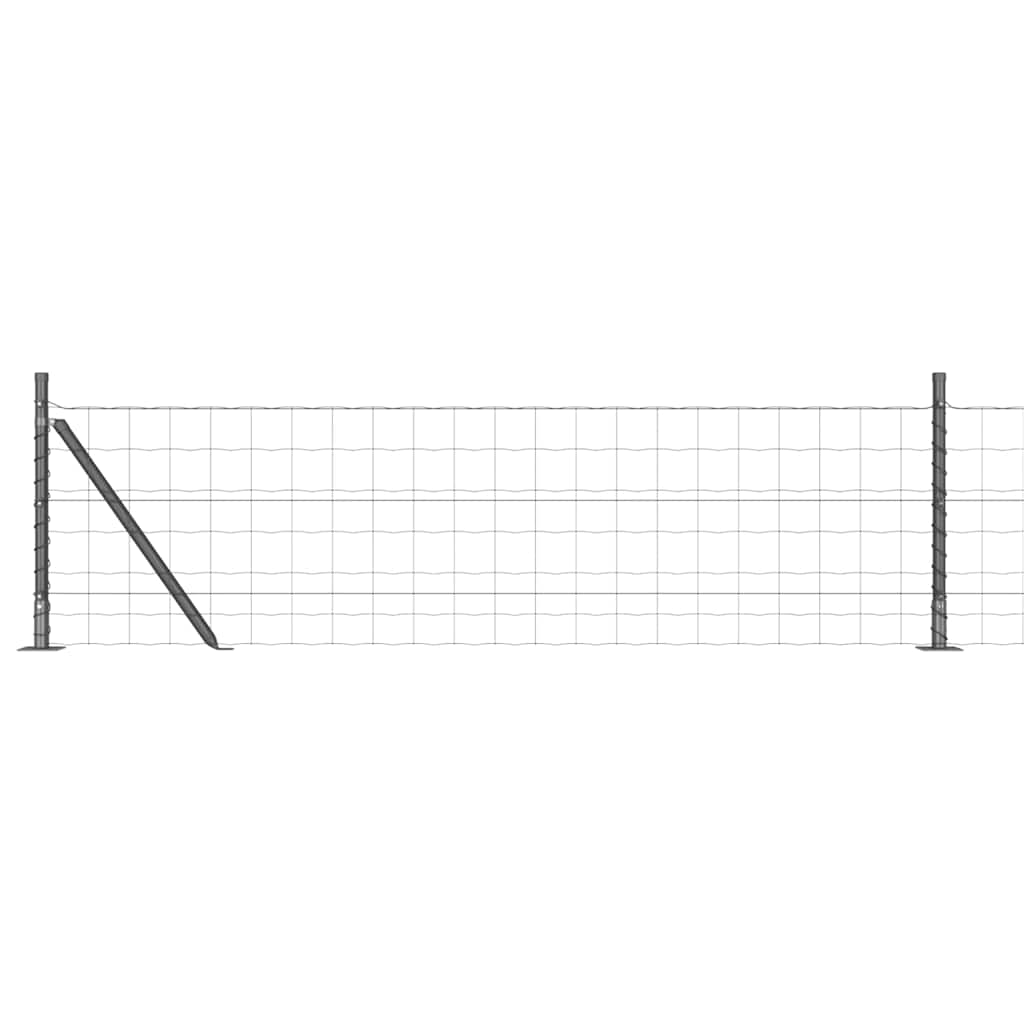 Ograda s postovima Siva 0,6 x 50 m Čelik i PVC