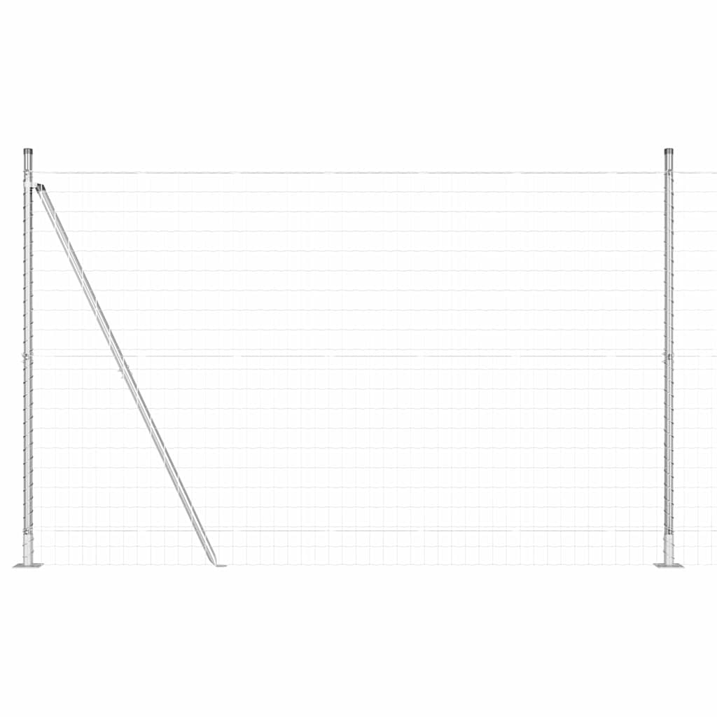 Ograda s postovima Srebrno 1,5 x 10 m Čelik