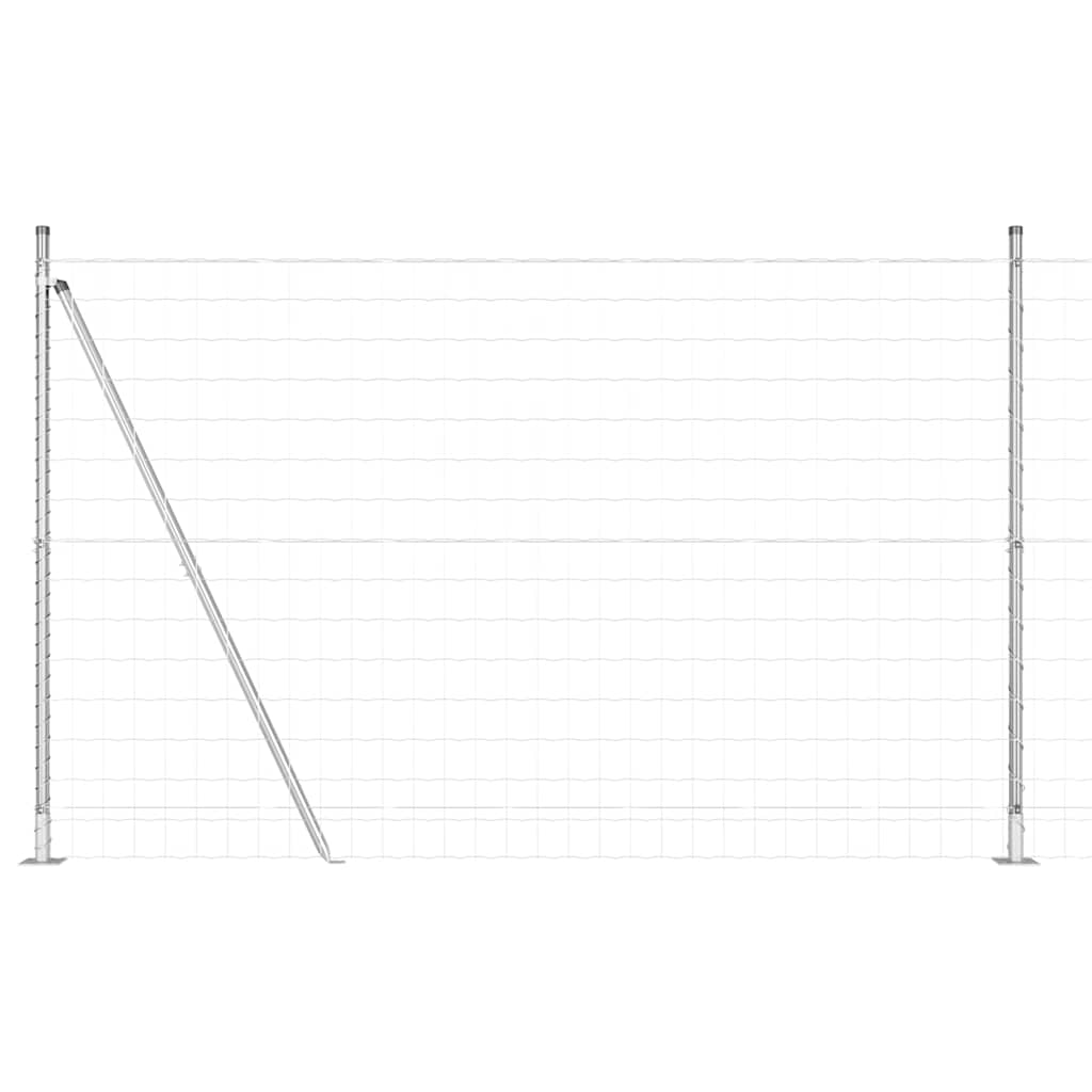 Ograda s postovima Srebrno 1,5 x 10 m Čelik