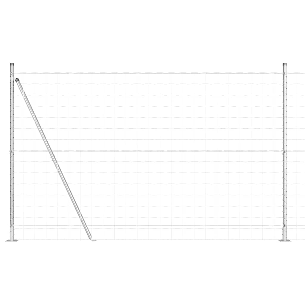 Ograda s postovima Srebrno 1,5 x 10 m Čelik