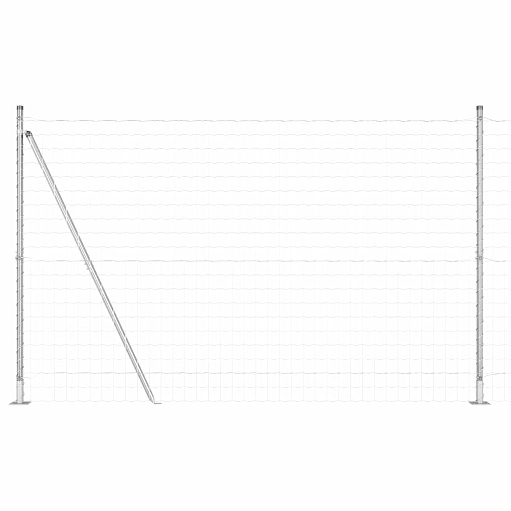 Ograda s postovima Srebrno 1,5 x 10 m Čelik