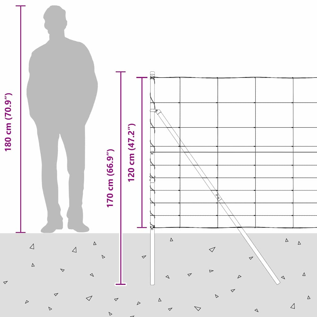 Temeljna zavarena žičana ograda 25 x 1,2 m (Š x V)