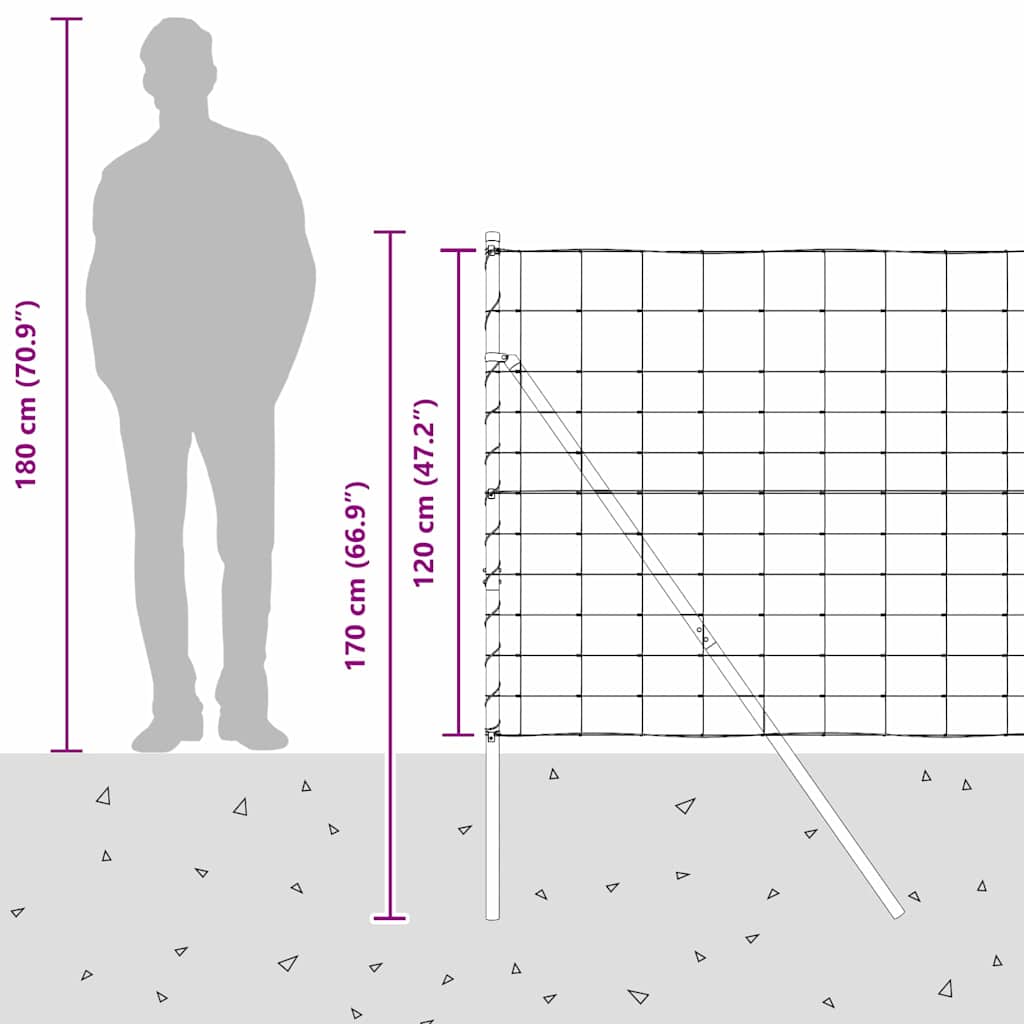Temeljna zavarena žičana ograda 25 x 1,2 m (Š x V)