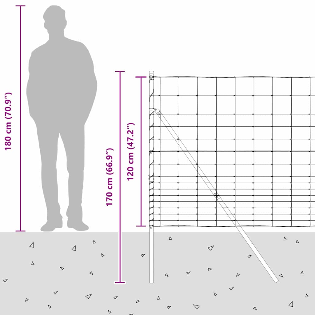 Temeljna zavarena žičana ograda 25 x 1,2 m (Š x V)