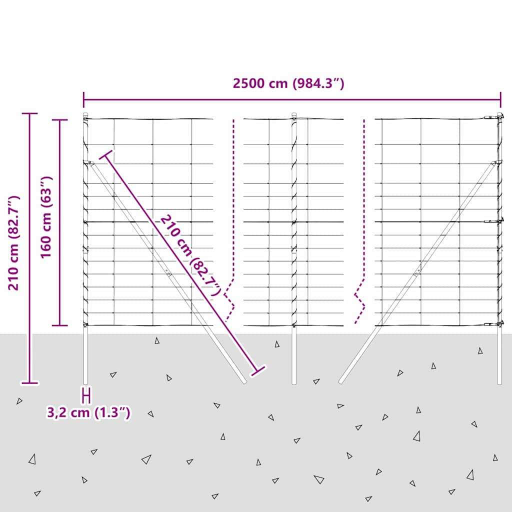 Temeljna zavarena žičana ograda 25 x 1,6 m (Š x V)
