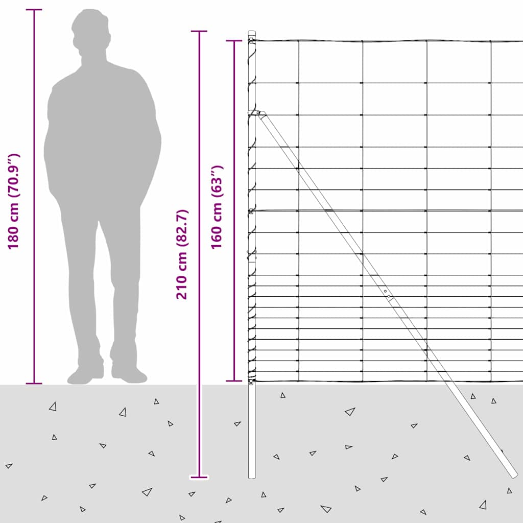 Temeljna zavarena žičana ograda 25 x 1,6 m (Š x V)
