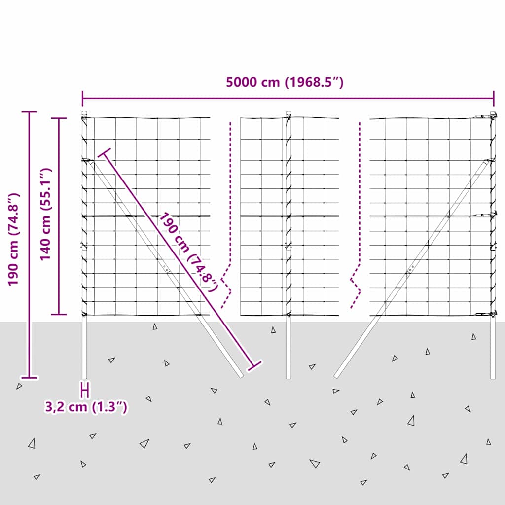 Stup za ogradu Galvanizirano 50 x 1,4 m Čelik