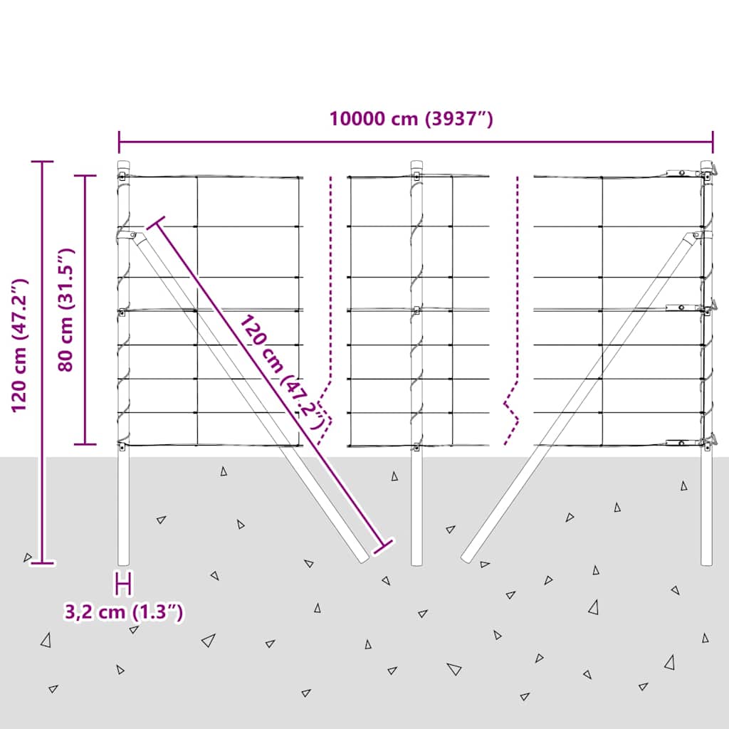 Temeljna zavarena žičana ograda 100 x 0,8 m (Š x V)