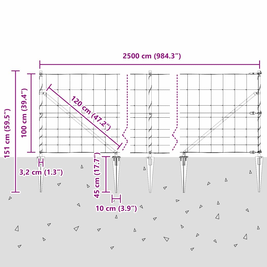 Zavareno žičano ograđivanje s bodljama 25 x 1 m (Š x V)