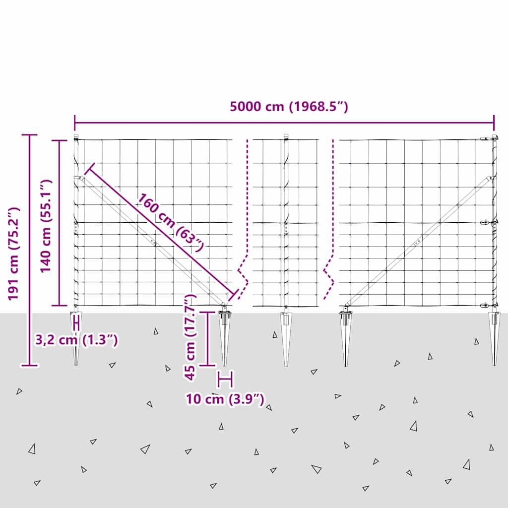Stup za ogradu Galvanizirano 50 x 1,4 m Čelik