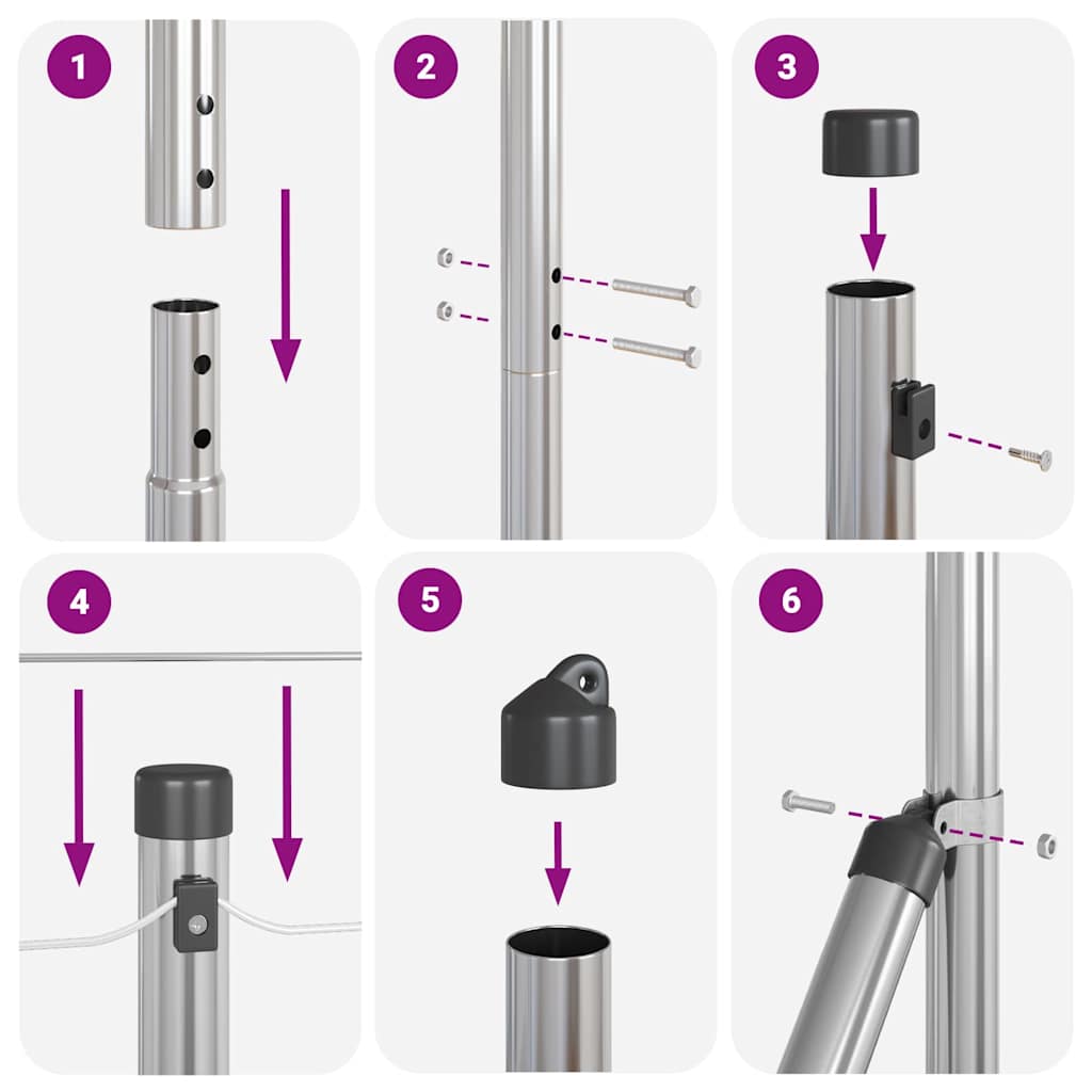 Stup za ogradu Galvanizirano 50 x 1,6 m Čelik
