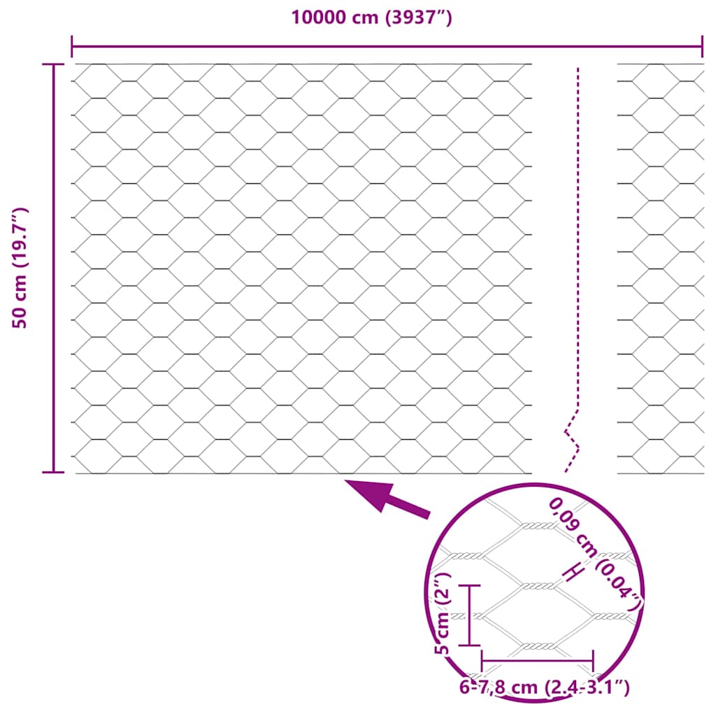 Temeljna zavarena žičana ograda 100 x 0,5 m (Š x V)