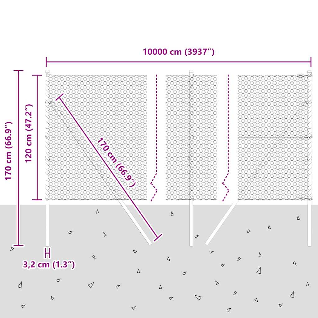 Temeljna zavarena žičana ograda 100 x 1,2 m (Š x V)