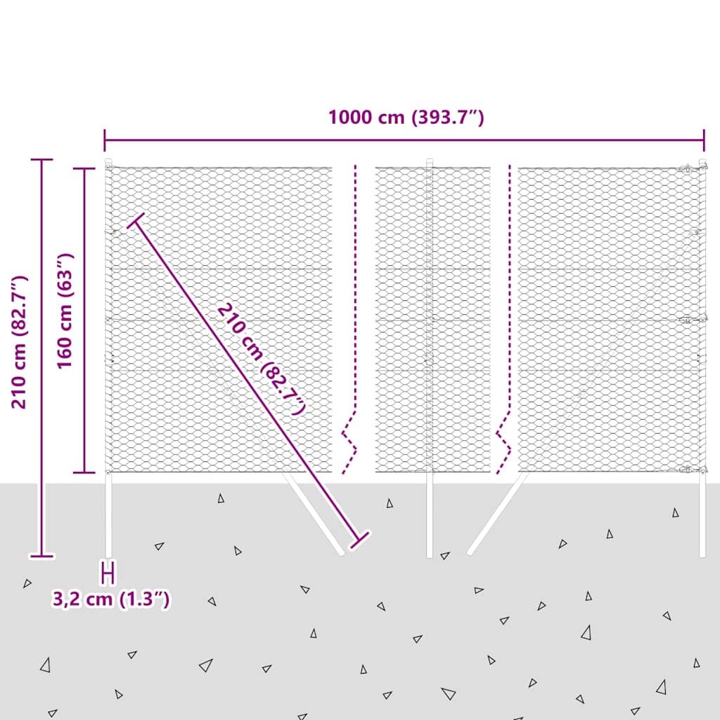Temeljna zavarena žičana ograda 100 x 1,6 m (Š x V)