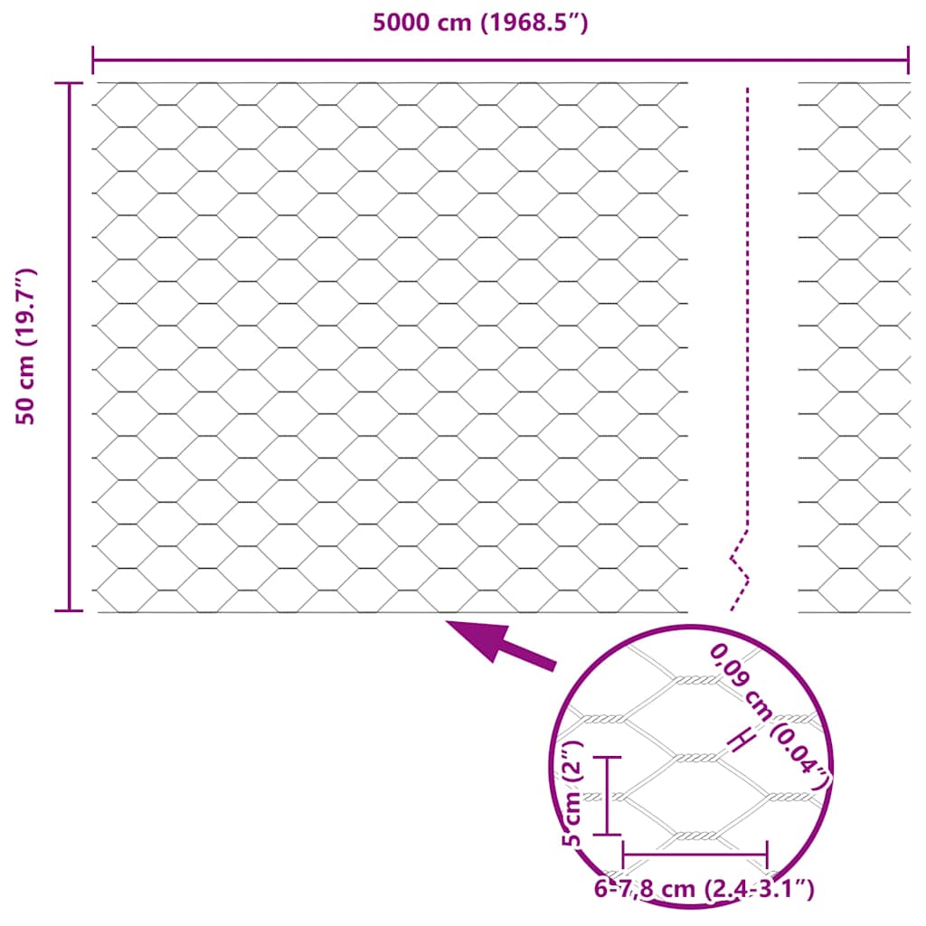 Temeljna zavarena žičana ograda 50 x 0,5 m (Š x V)