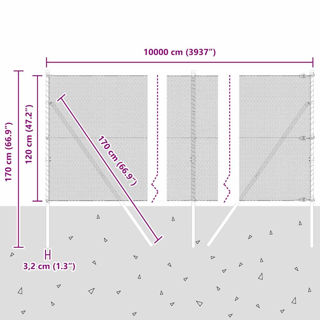Temeljna zavarena žičana ograda 100 x 1,2 m (Š x V)
