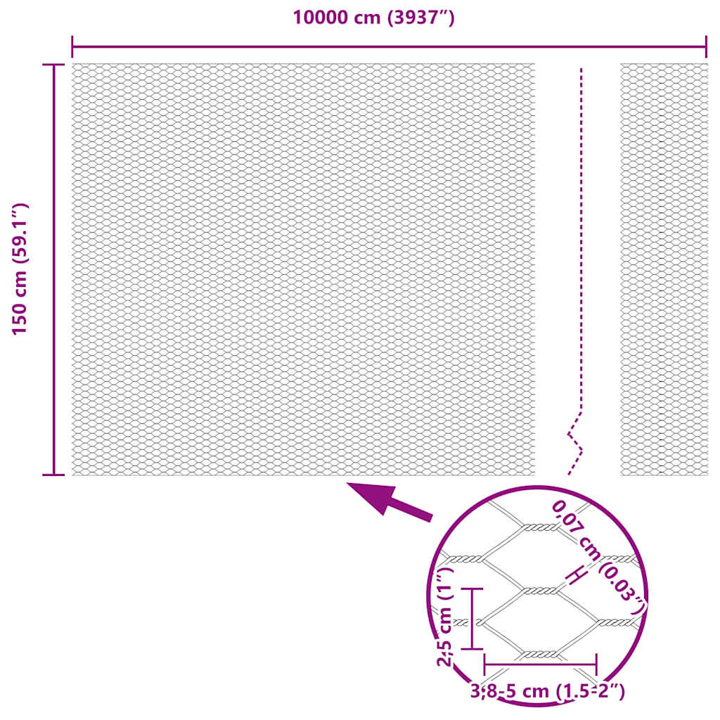 Temeljna zavarena žičana ograda 100 x 1,5 m (Š x V)
