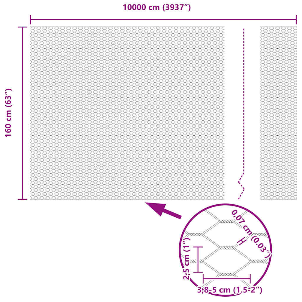 Temeljna zavarena žičana ograda 100 x 1,6 m (Š x V)