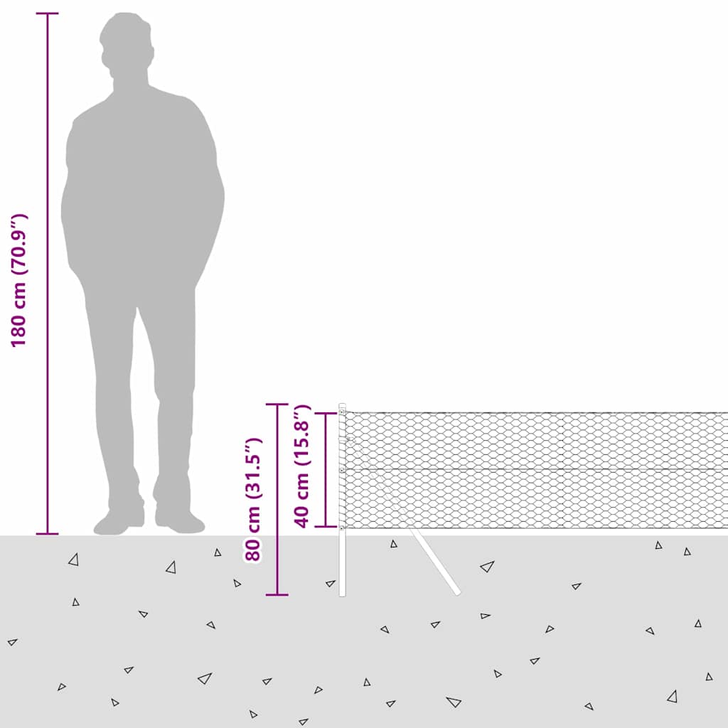 Temeljna zavarena žičana ograda 100 x 0,4 m (Š x V)
