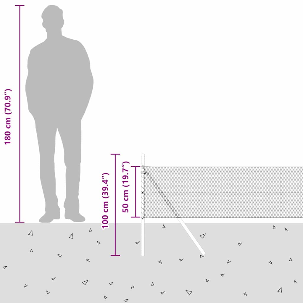 Temeljna zavarena žičana ograda 100 x 0,5 m (Š x V)