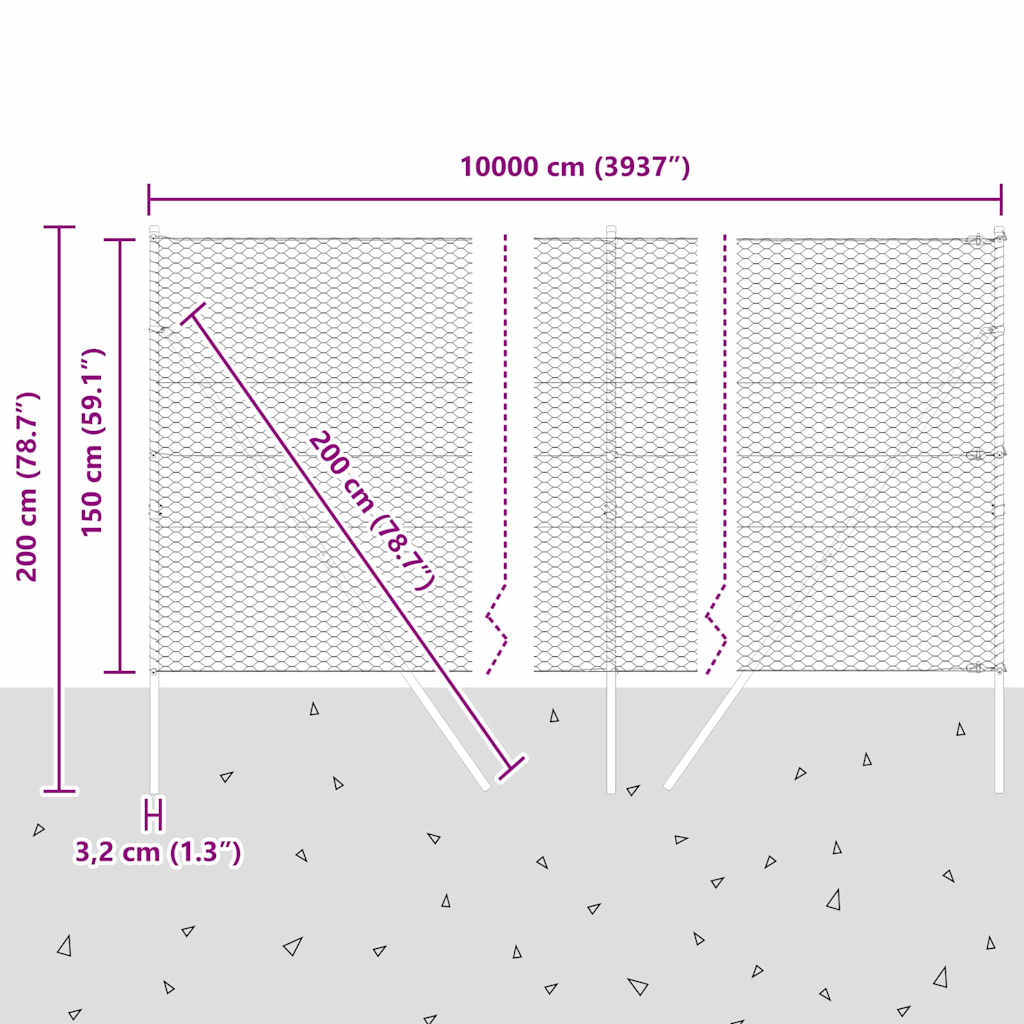 Temeljna zavarena žičana ograda 100 x 1,5 m (Š x V)