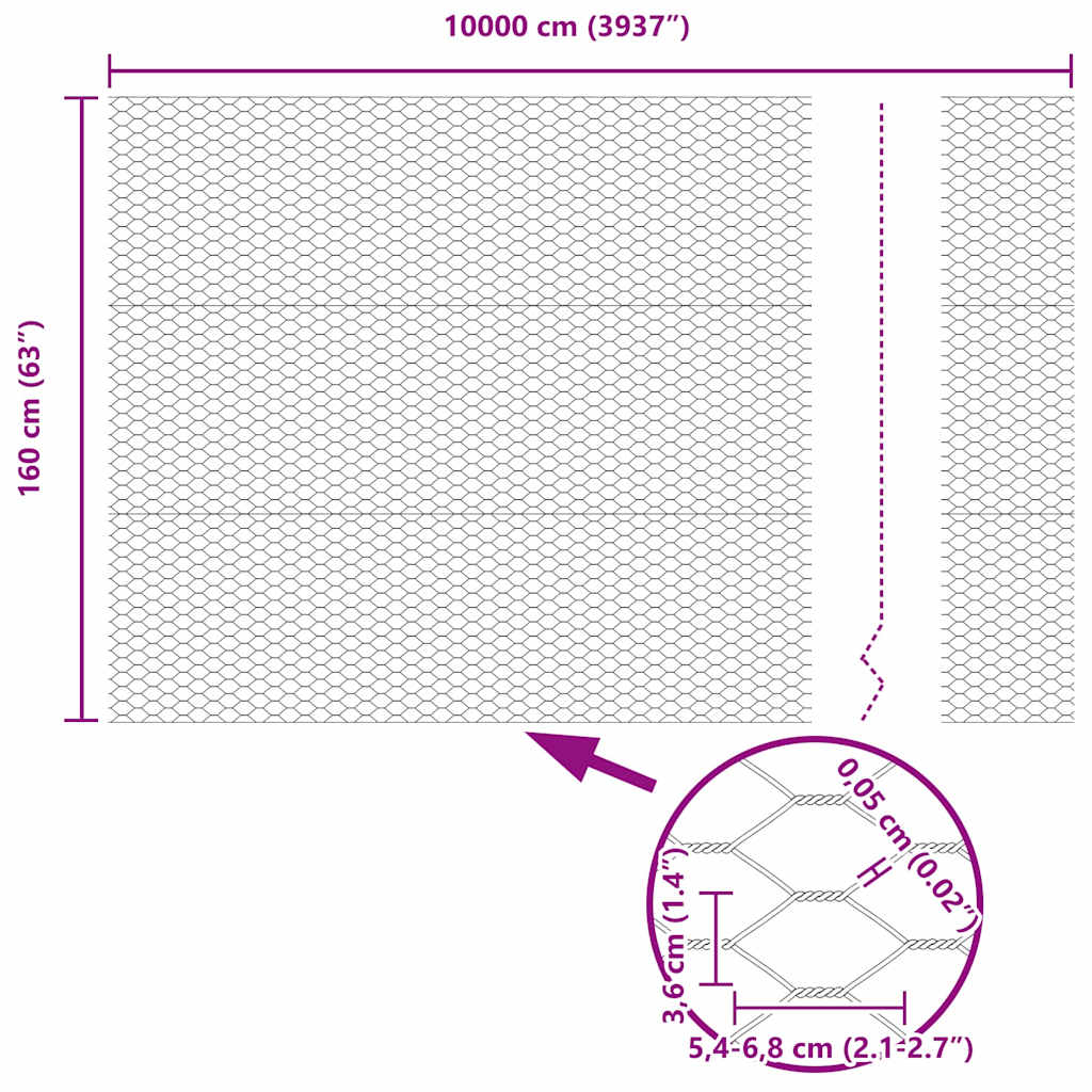 Temeljna zavarena žičana ograda 100 x 1,6 m (Š x V)