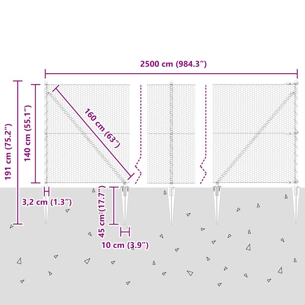 Zavareno žičano ograđivanje s bodljama 25 x 1,4 m (Š x V)