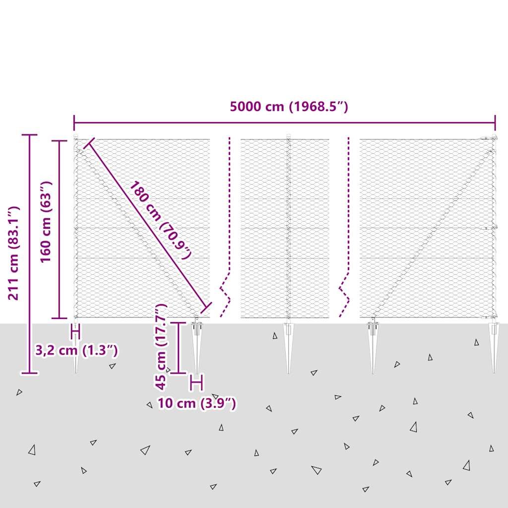 Zavareno žičano ograđivanje s bodljama 50 x 1,6 m (Š x V)