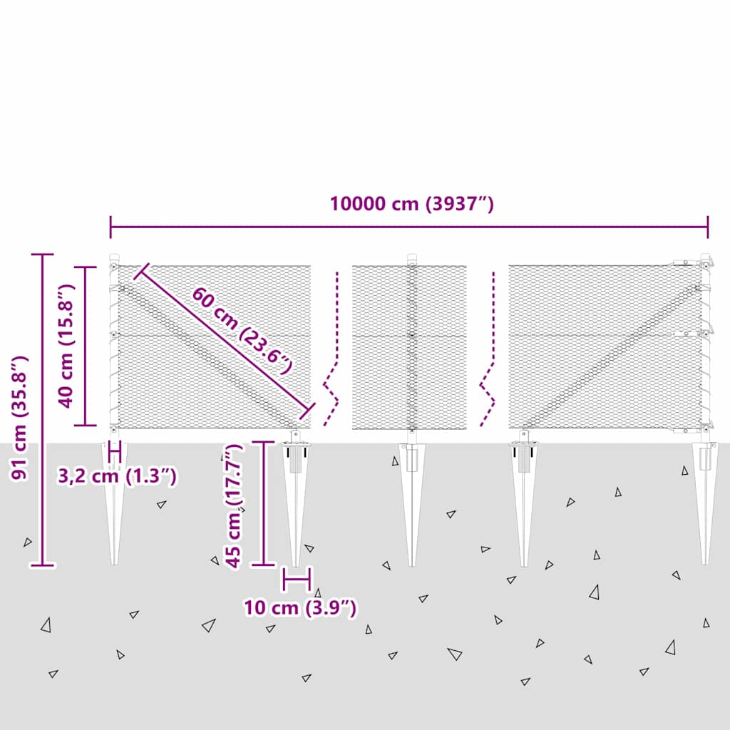 Zavareno žičano ograđivanje s bodljama 100 x 0,4 m (Š x V)