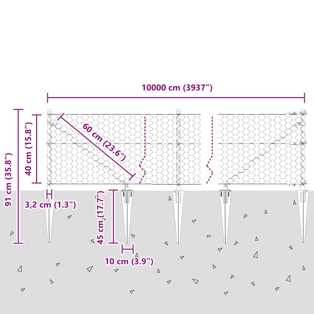 Zavareno žičano ograđivanje s bodljama 100 x 0,4 m (Š x V)