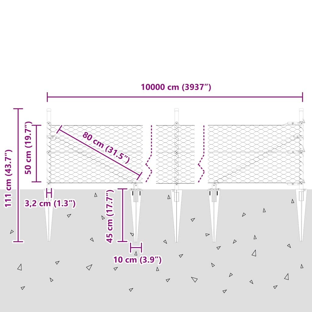 Zavareno žičano ograđivanje s bodljama 100 x 0,5 m (Š x V)