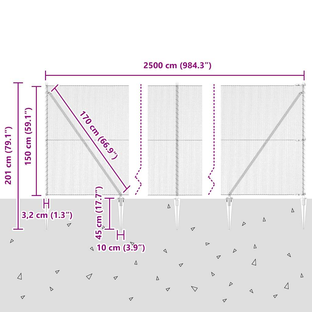 Zavareno žičano ograđivanje s bodljama 25 x 1,5 m (Š x V)