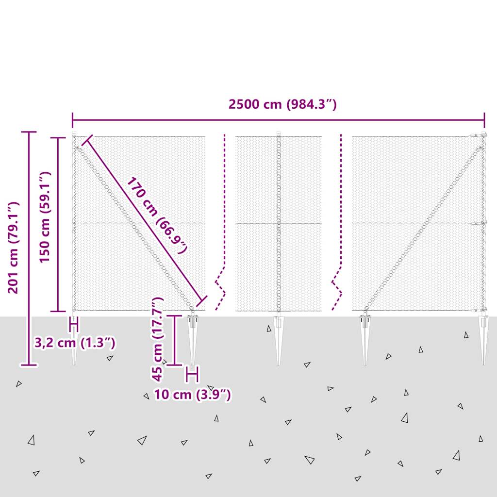 Zavareno žičano ograđivanje s bodljama 25 x 1,5 m (Š x V)